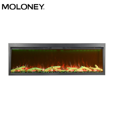 LED Flame Fully Recessed Electric Fireplace Indoor Remote Control 1200mm